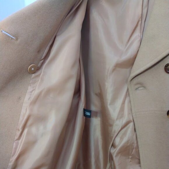 London Fog Wool Blend Double Breasted Pea Coat Women Plus Sz 3X** Camel Tan - Picture 5 of 16
